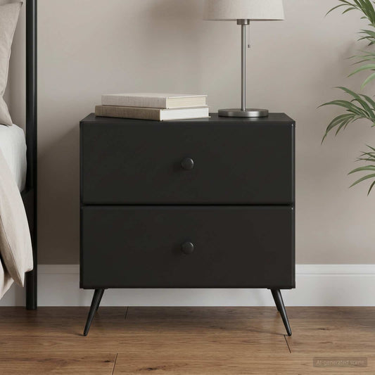 vidaXL Bedside Cabinet Black 62 x 34.5 x 47.5 cm Engineered Wood