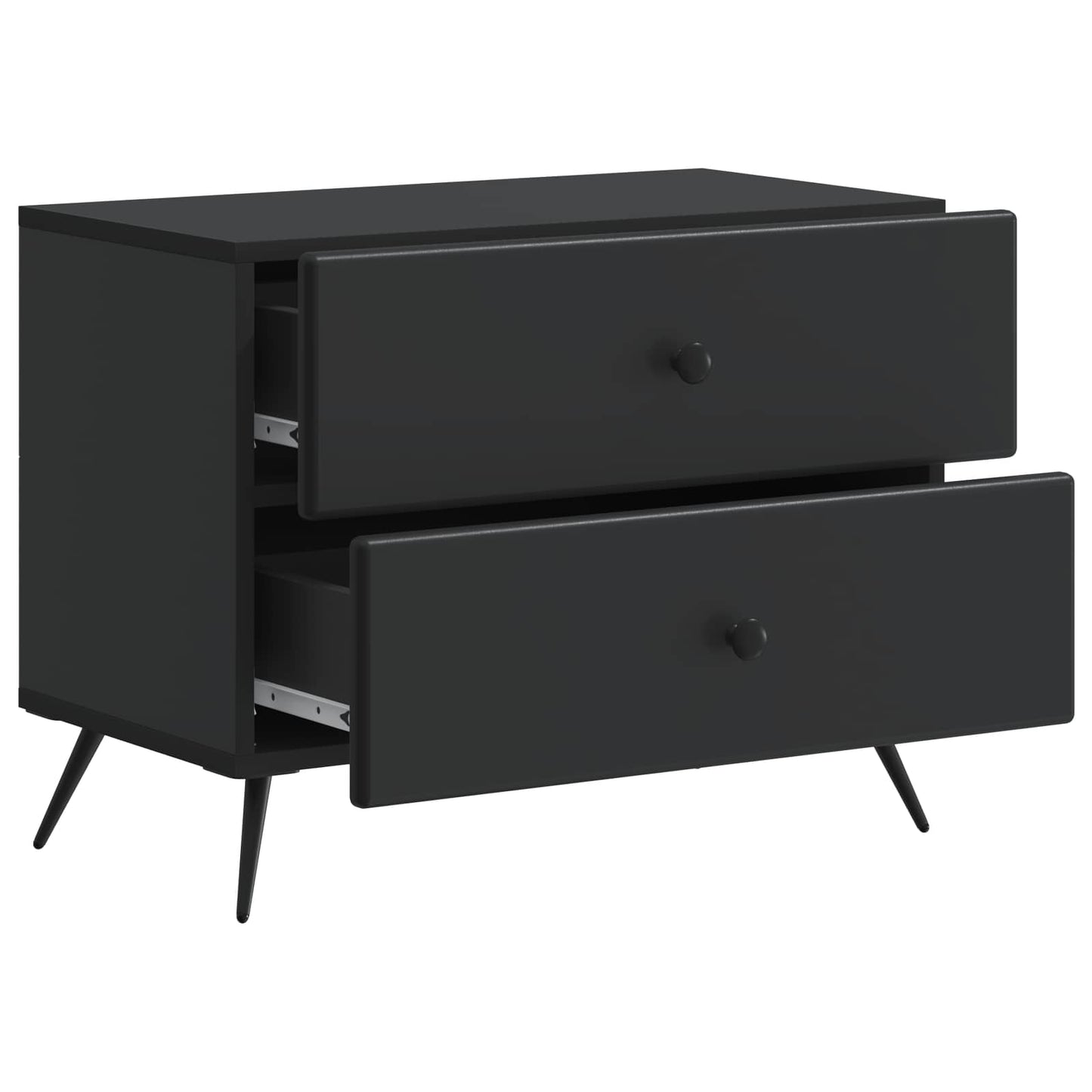 vidaXL Bedside Cabinet Black 62 x 34.5 x 47.5 cm Engineered Wood