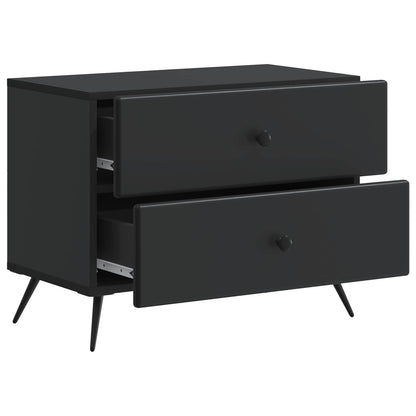 vidaXL Bedside Cabinet Black 62 x 34.5 x 47.5 cm Engineered Wood