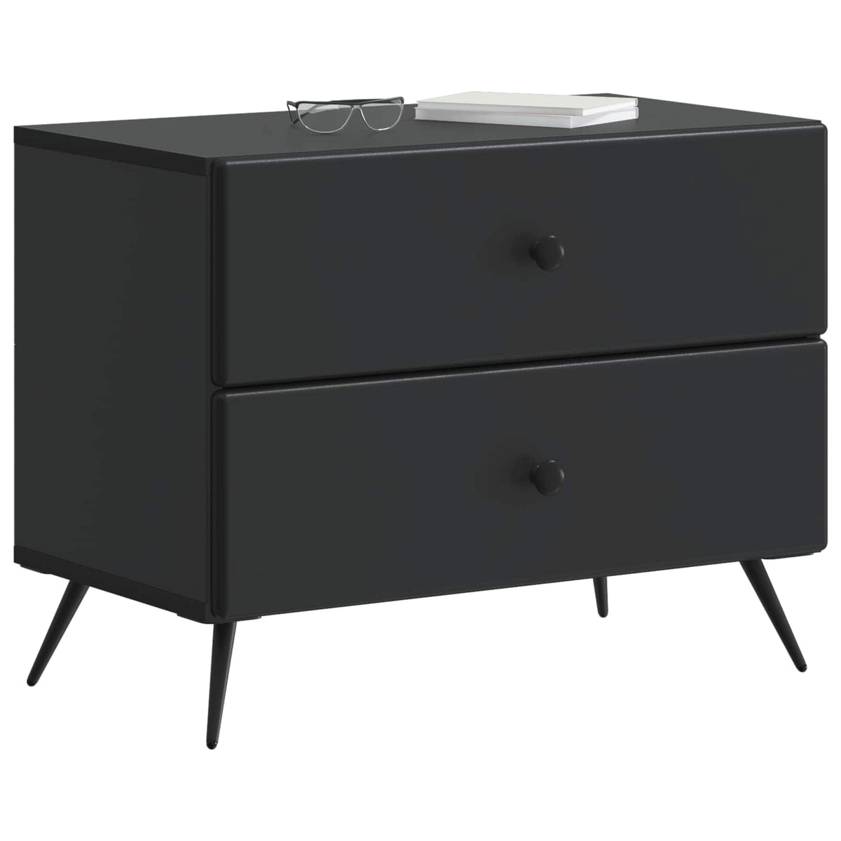 vidaXL Bedside Cabinet Black 62 x 34.5 x 47.5 cm Engineered Wood