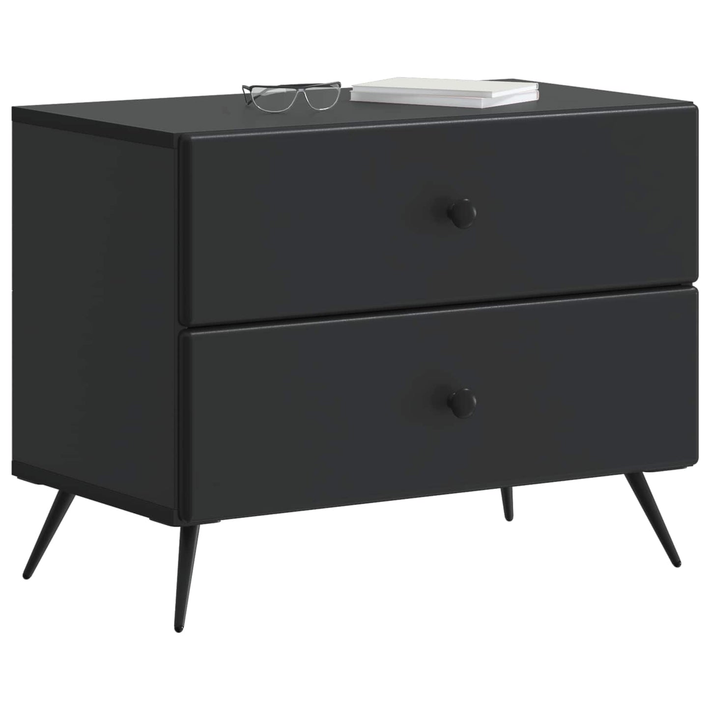 vidaXL Bedside Cabinet Black 62 x 34.5 x 47.5 cm Engineered Wood