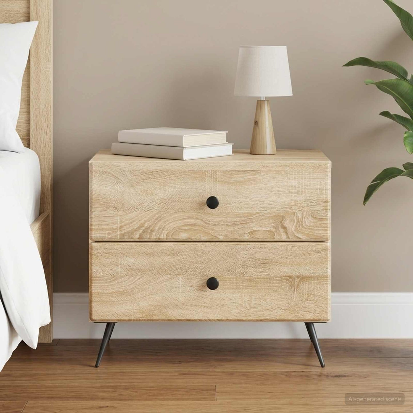 vidaXL Bedside Cabinet Sonoma Oak 62 x 34.5 x 47.5 cm Engineered Wood
