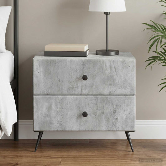 vidaXL Bedside Cabinet with Drawer Concrete Grey 62 x 34.5 x 47.5 cm