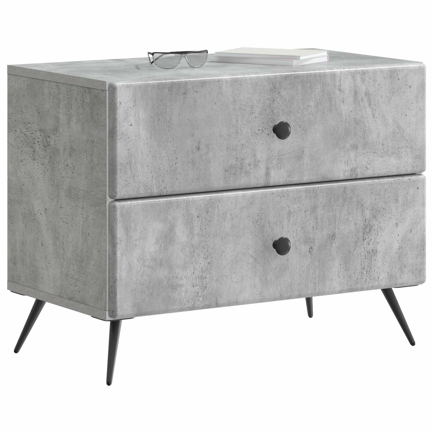 vidaXL Bedside Cabinet with Drawer Concrete Grey 62 x 34.5 x 47.5 cm
