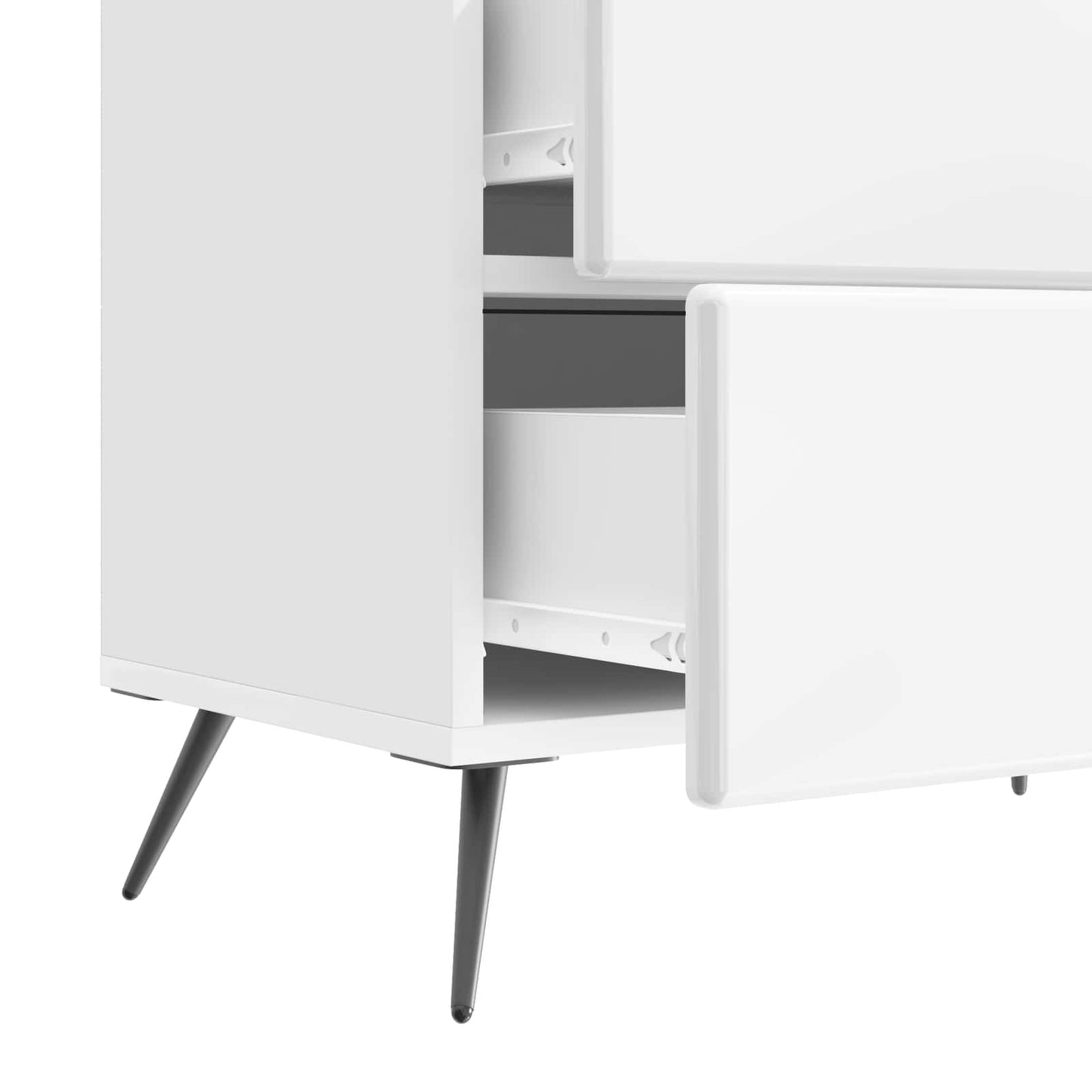 vidaXL Bedside Cabinet High Gloss White 62 x 34.5 x 47.5 cm