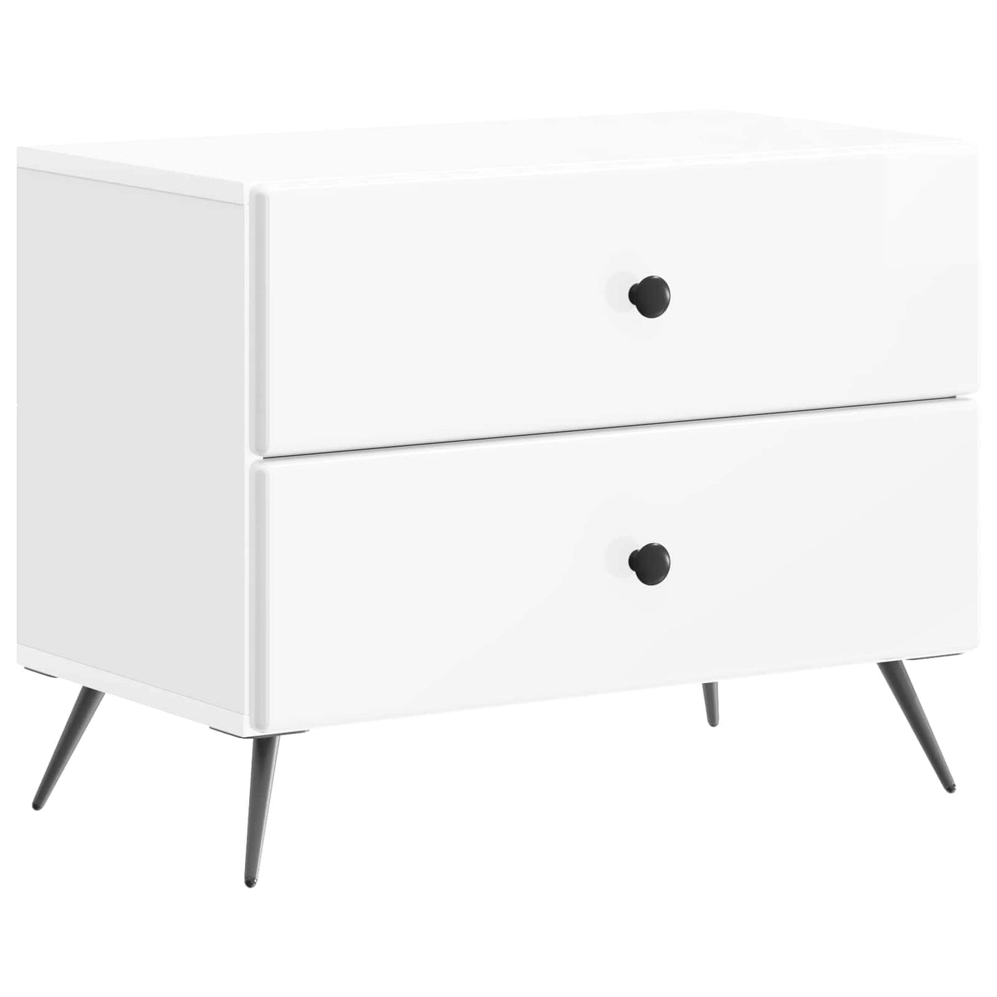 vidaXL Bedside Cabinet High Gloss White 62 x 34.5 x 47.5 cm