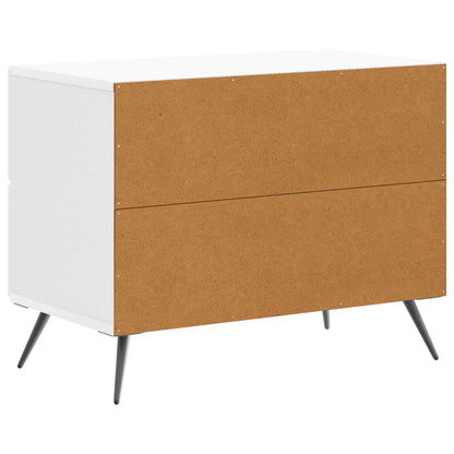 vidaXL Bedside Cabinet High Gloss White 62 x 34.5 x 47.5 cm