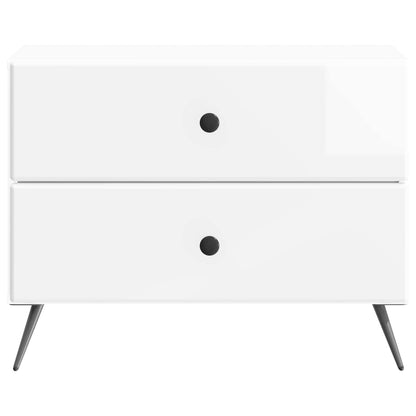 vidaXL Bedside Cabinet High Gloss White 62 x 34.5 x 47.5 cm