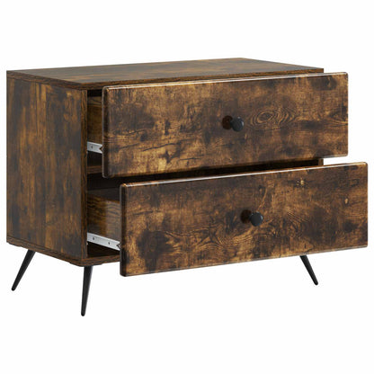vidaXL Bedside Cabinet Smoked Oak 62 x 34.5 x 47.5 cm Engineered Wood