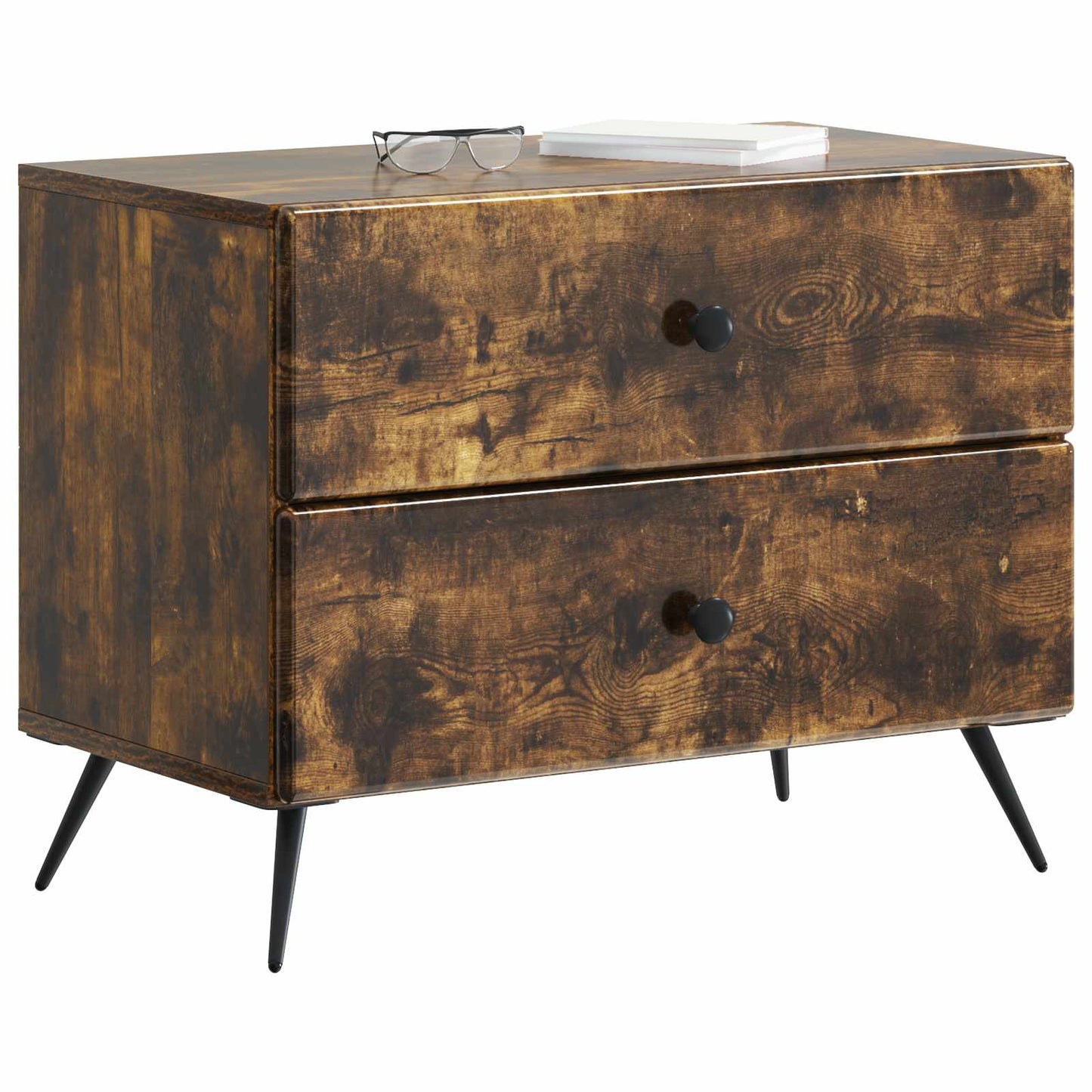 vidaXL Bedside Cabinet Smoked Oak 62 x 34.5 x 47.5 cm Engineered Wood