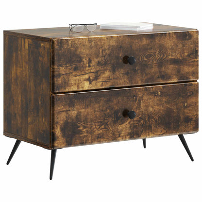 vidaXL Bedside Cabinet Smoked Oak 62 x 34.5 x 47.5 cm Engineered Wood