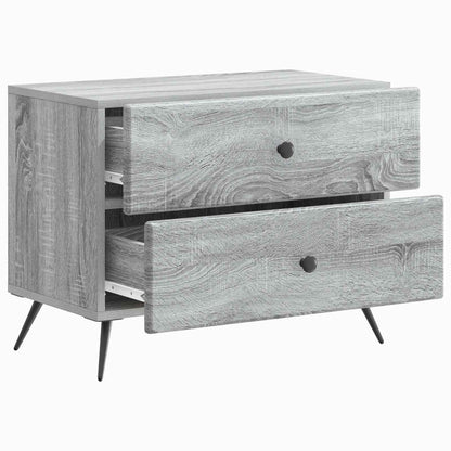 vidaXL Bedside Cabinet Grey Sonoma 62 x 34.5 x 47.5 cm Engineered Wood