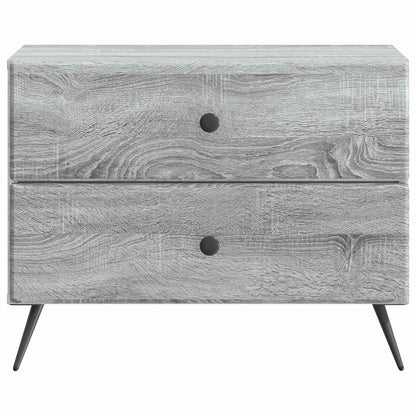 vidaXL Bedside Cabinet Grey Sonoma 62 x 34.5 x 47.5 cm Engineered Wood