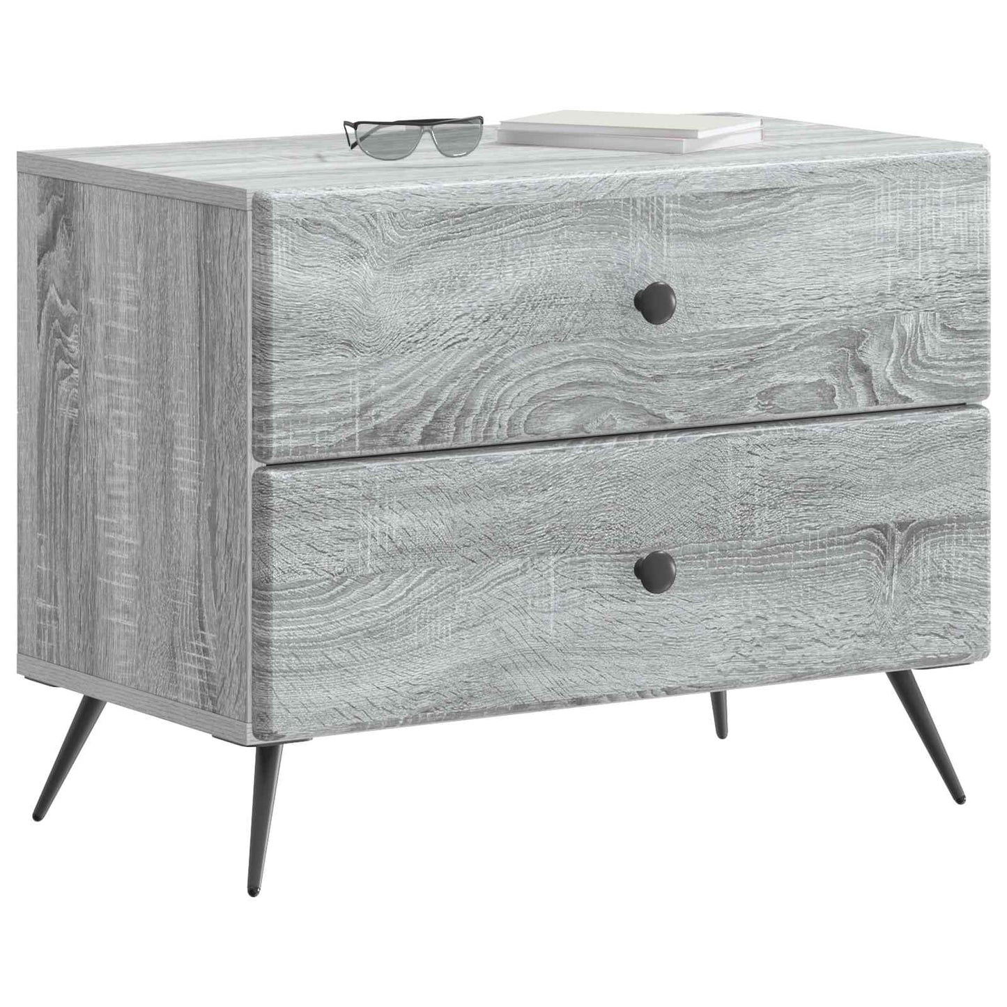 vidaXL Bedside Cabinet Grey Sonoma 62 x 34.5 x 47.5 cm Engineered Wood