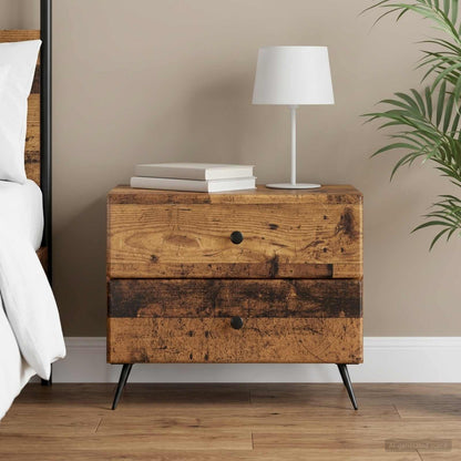 vidaXL Bedside Cabinet Old Wood 62 x 34.5 x 47.5 cm Engineered Wood
