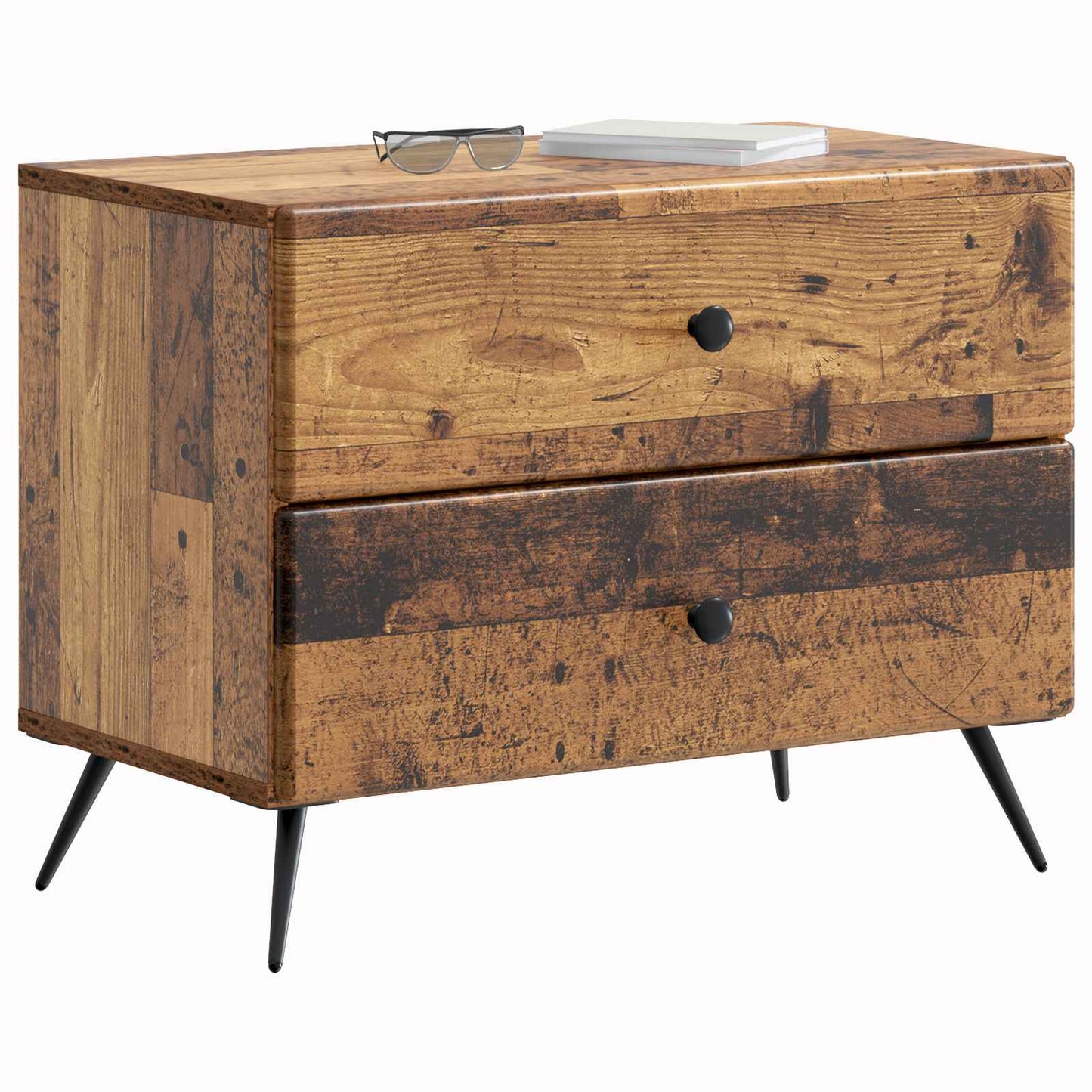 vidaXL Bedside Cabinet Old Wood 62 x 34.5 x 47.5 cm Engineered Wood