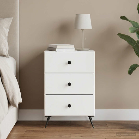 vidaXL Bedside Cabinet White 43 x 41 x 66.5 cm Engineered Wood