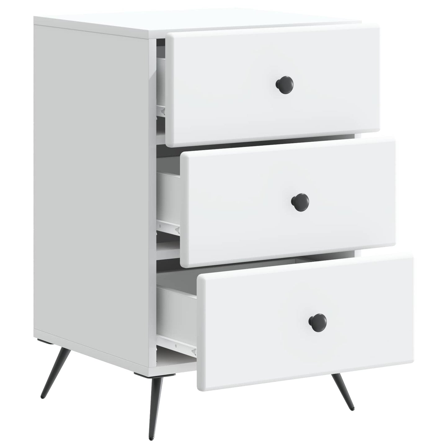 vidaXL Bedside Cabinet White 43 x 41 x 66.5 cm Engineered Wood
