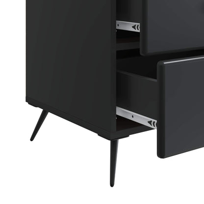 vidaXL Bedside Cabinet Black 43 x 41 x 66.5 cm Engineered Wood