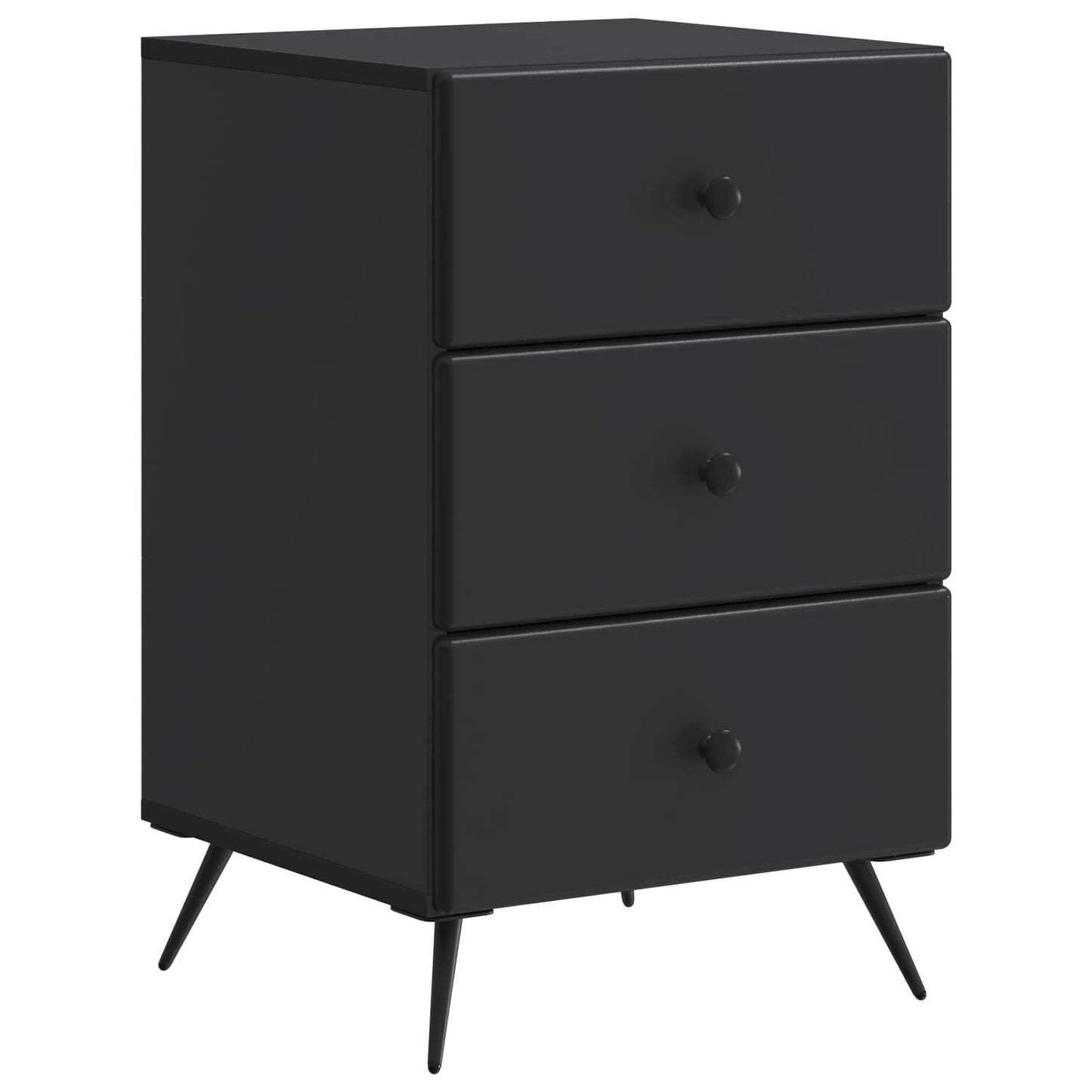 vidaXL Bedside Cabinet Black 43 x 41 x 66.5 cm Engineered Wood