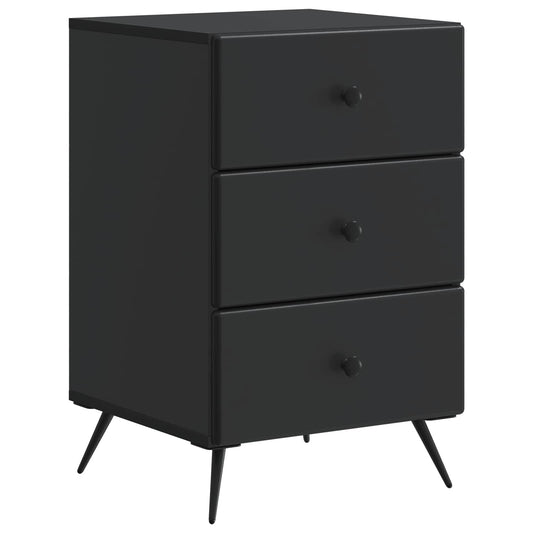 vidaXL Bedside Cabinet Black 43 x 41 x 66.5 cm Engineered Wood
