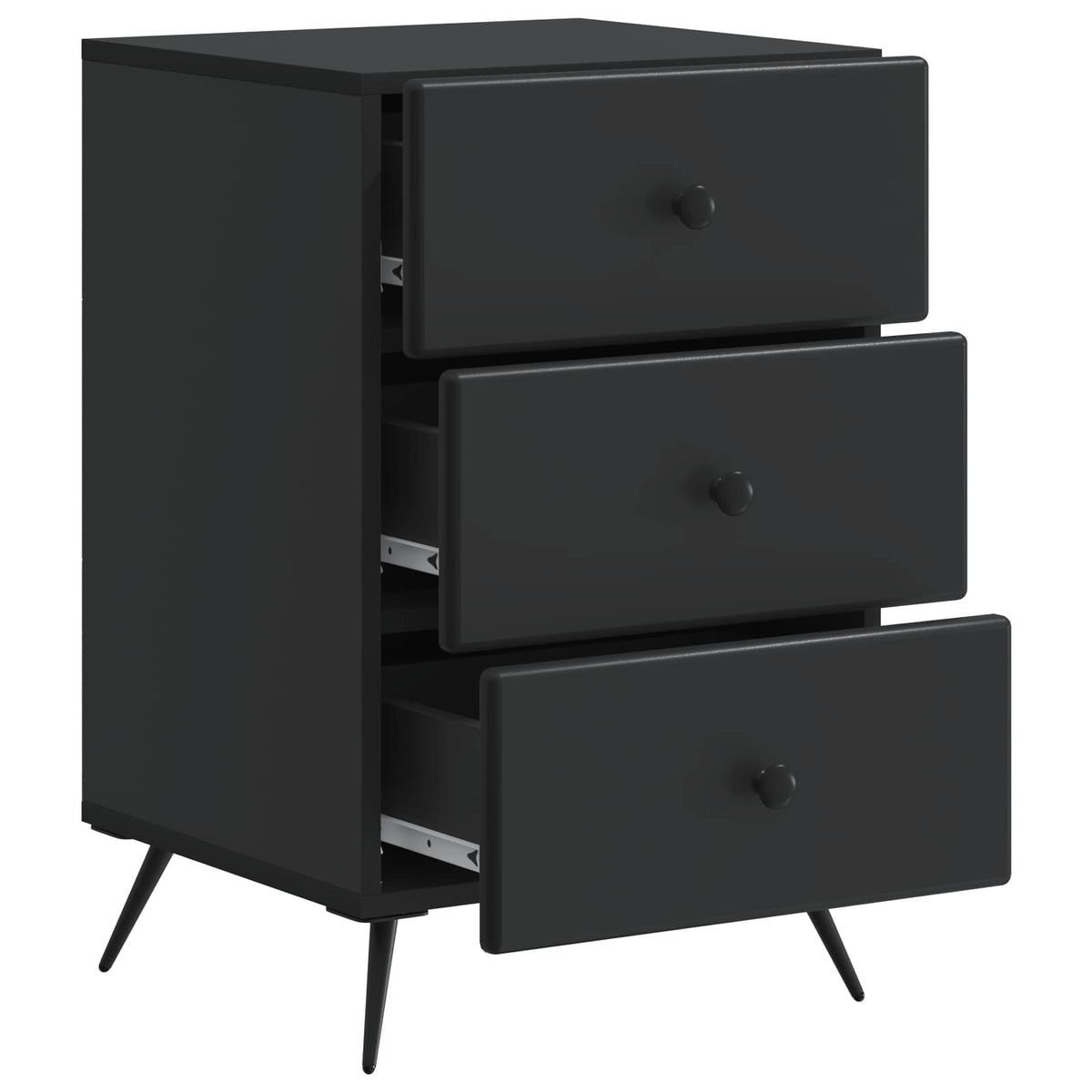 vidaXL Bedside Cabinet Black 43 x 41 x 66.5 cm Engineered Wood