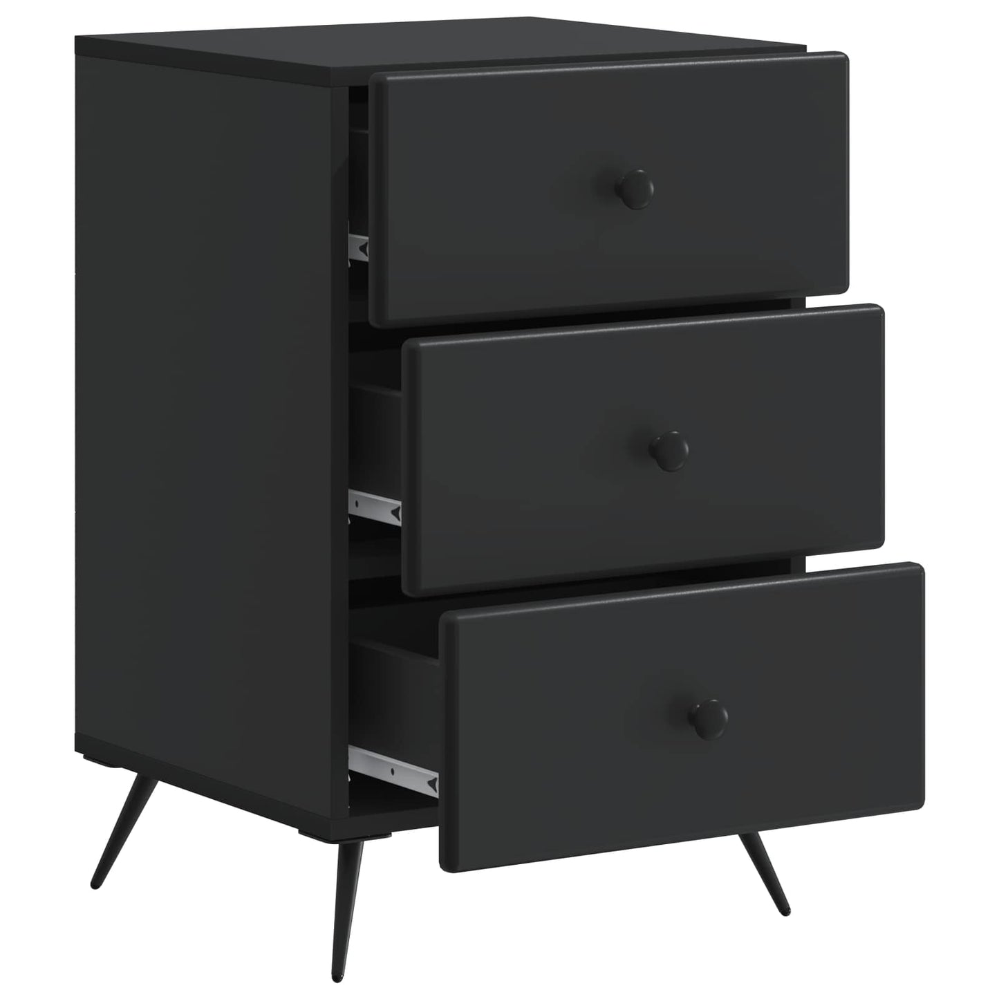 vidaXL Bedside Cabinet Black 43 x 41 x 66.5 cm Engineered Wood