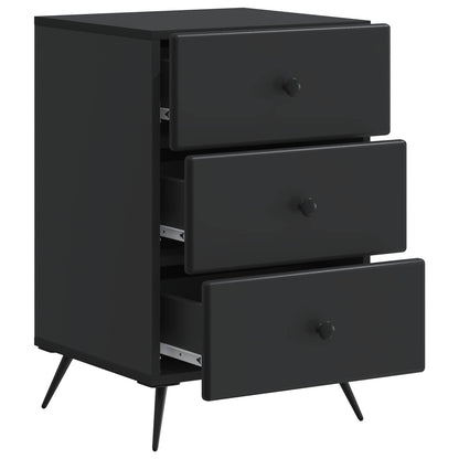 vidaXL Bedside Cabinet Black 43 x 41 x 66.5 cm Engineered Wood