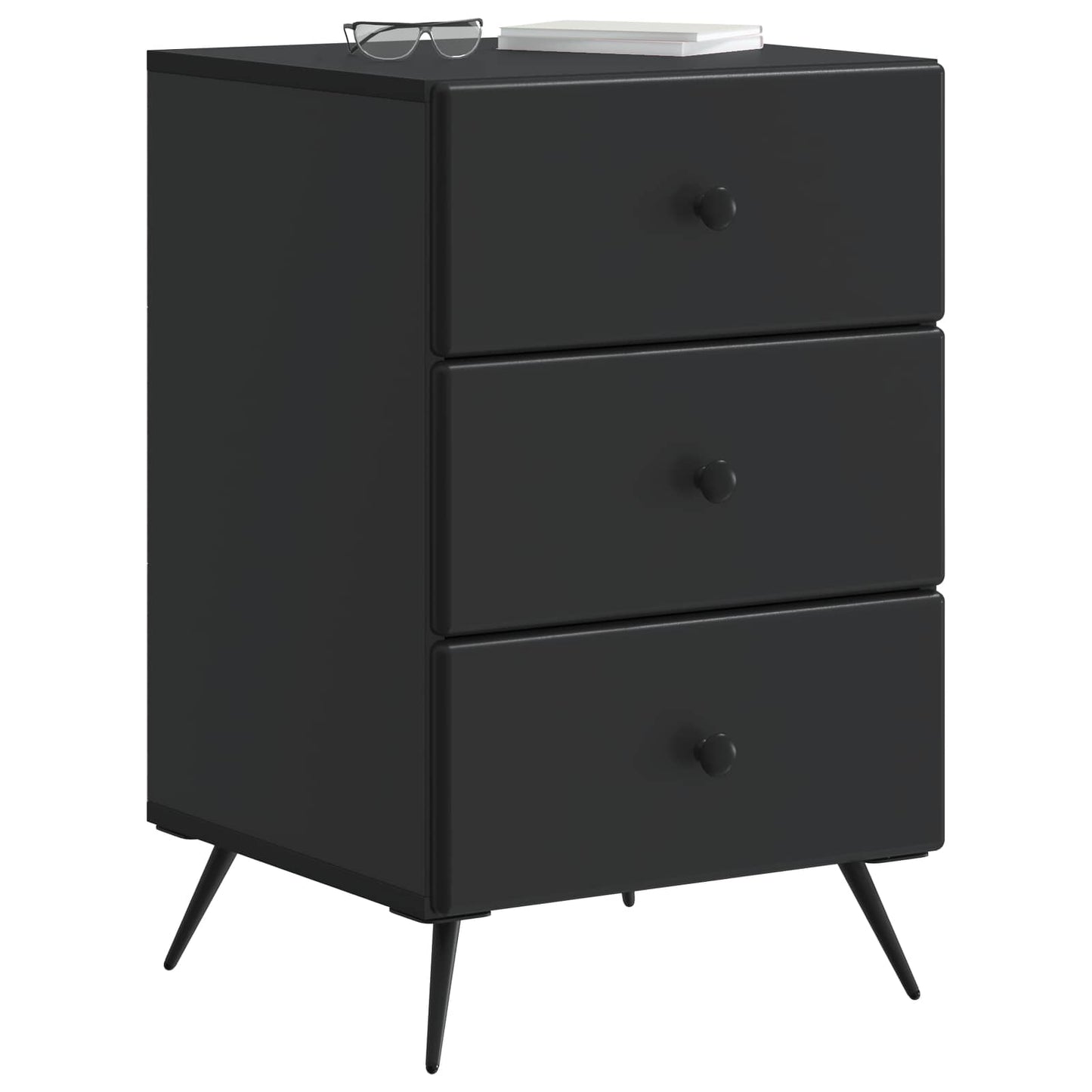 vidaXL Bedside Cabinet Black 43 x 41 x 66.5 cm Engineered Wood