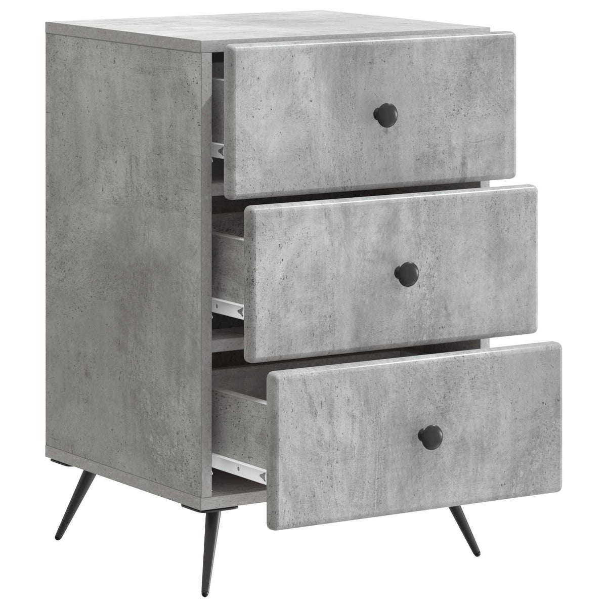 vidaXL Bedside Cabinet Concrete Grey 43 x 41 x 66.5 cm Engineered Wood