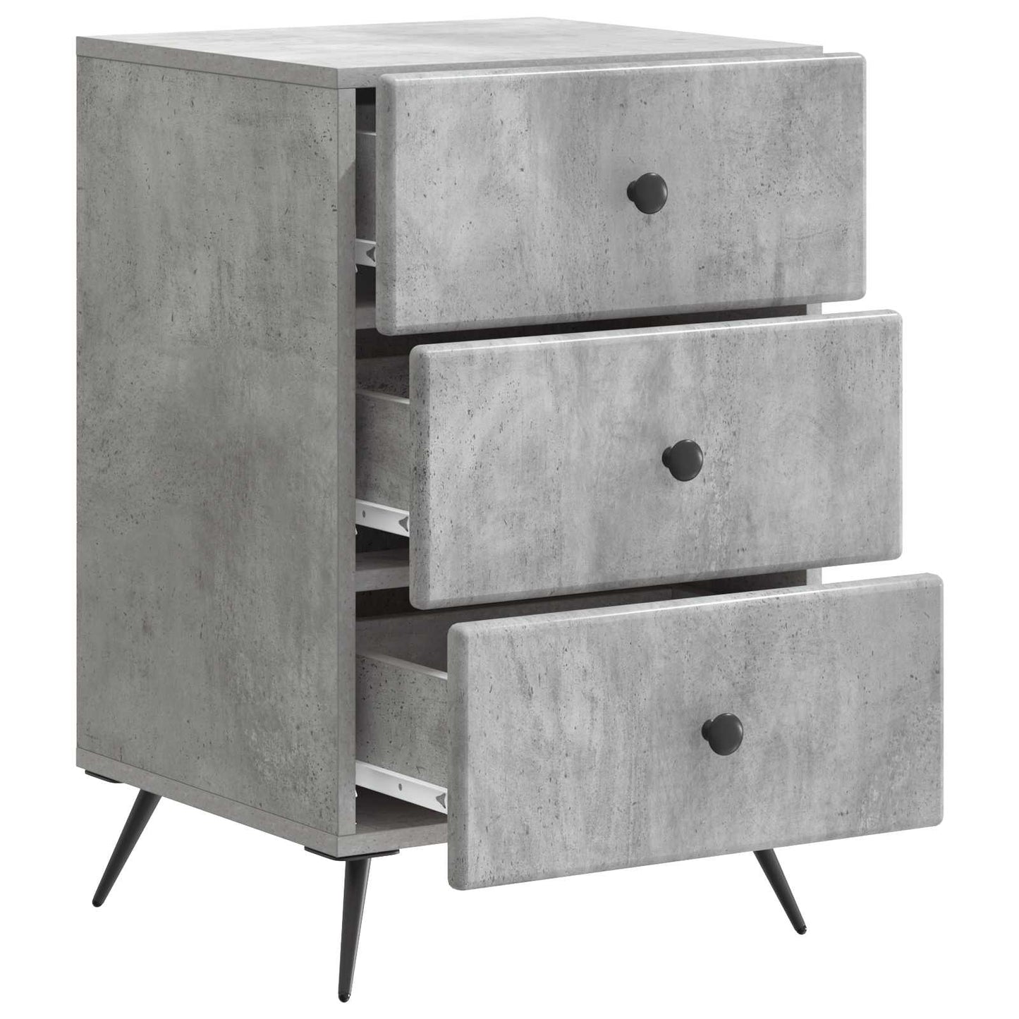vidaXL Bedside Cabinet Concrete Grey 43 x 41 x 66.5 cm Engineered Wood
