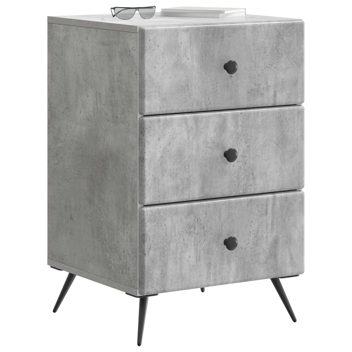 vidaXL Bedside Cabinet Concrete Grey 43 x 41 x 66.5 cm Engineered Wood