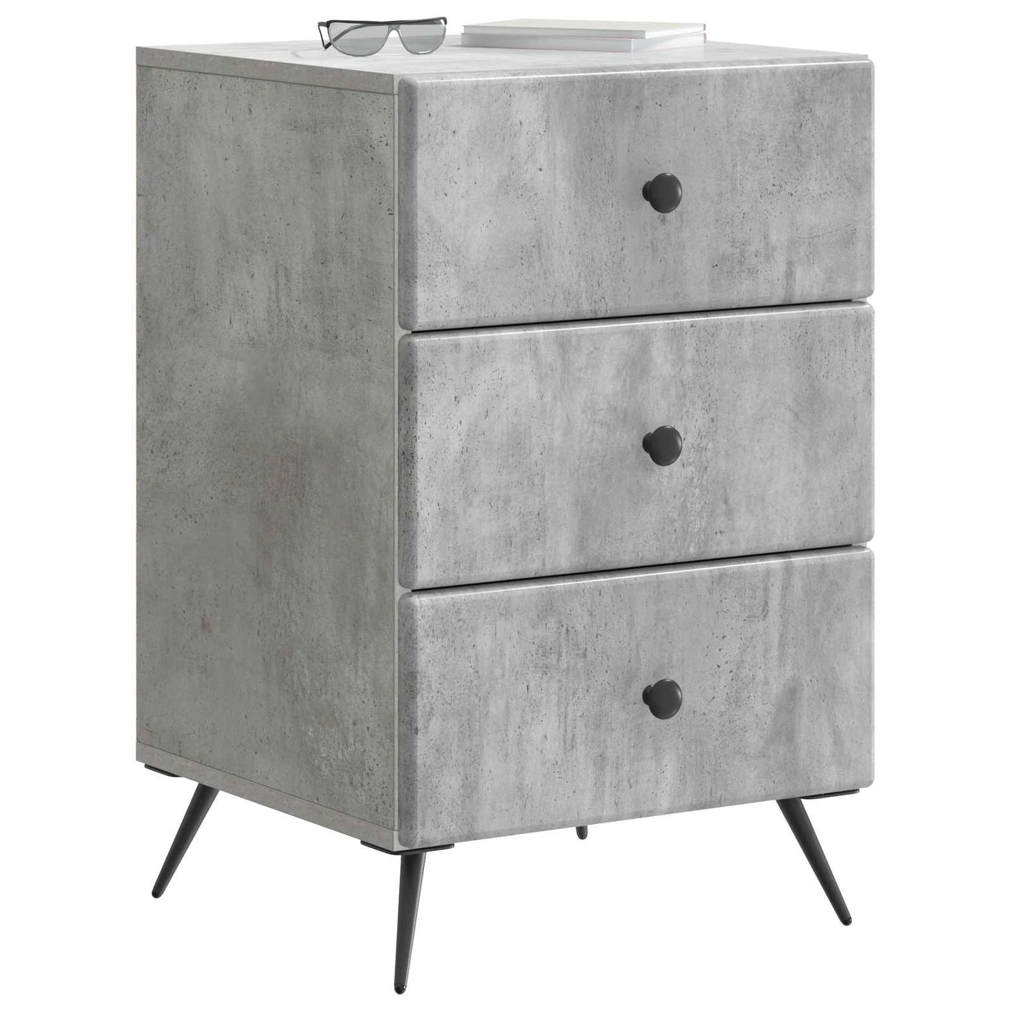 vidaXL Bedside Cabinet Concrete Grey 43 x 41 x 66.5 cm Engineered Wood