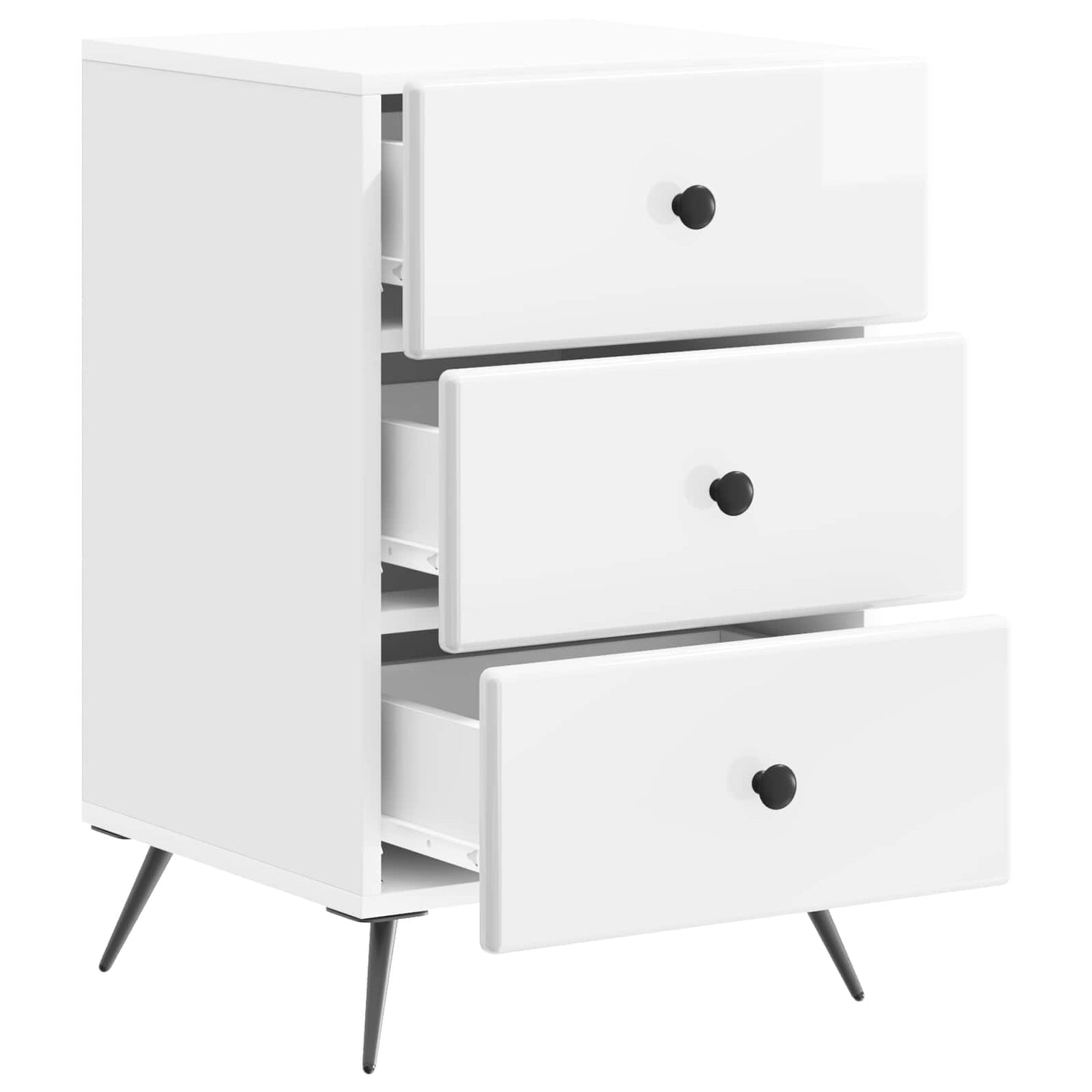 vidaXL Bedside Cabinet with Drawer High Gloss White 43 x 41 x 66.5 cm