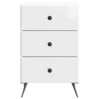 vidaXL Bedside Cabinet with Drawer High Gloss White 43 x 41 x 66.5 cm