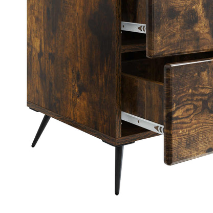 vidaXL Bedside Cabinet Smoked Oak 43 x 41 x 66.5 cm Engineered Wood