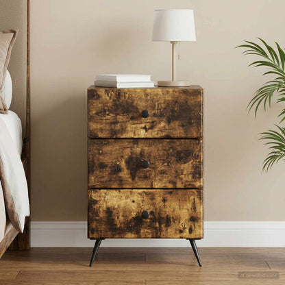 vidaXL Bedside Cabinet Smoked Oak 43 x 41 x 66.5 cm Engineered Wood