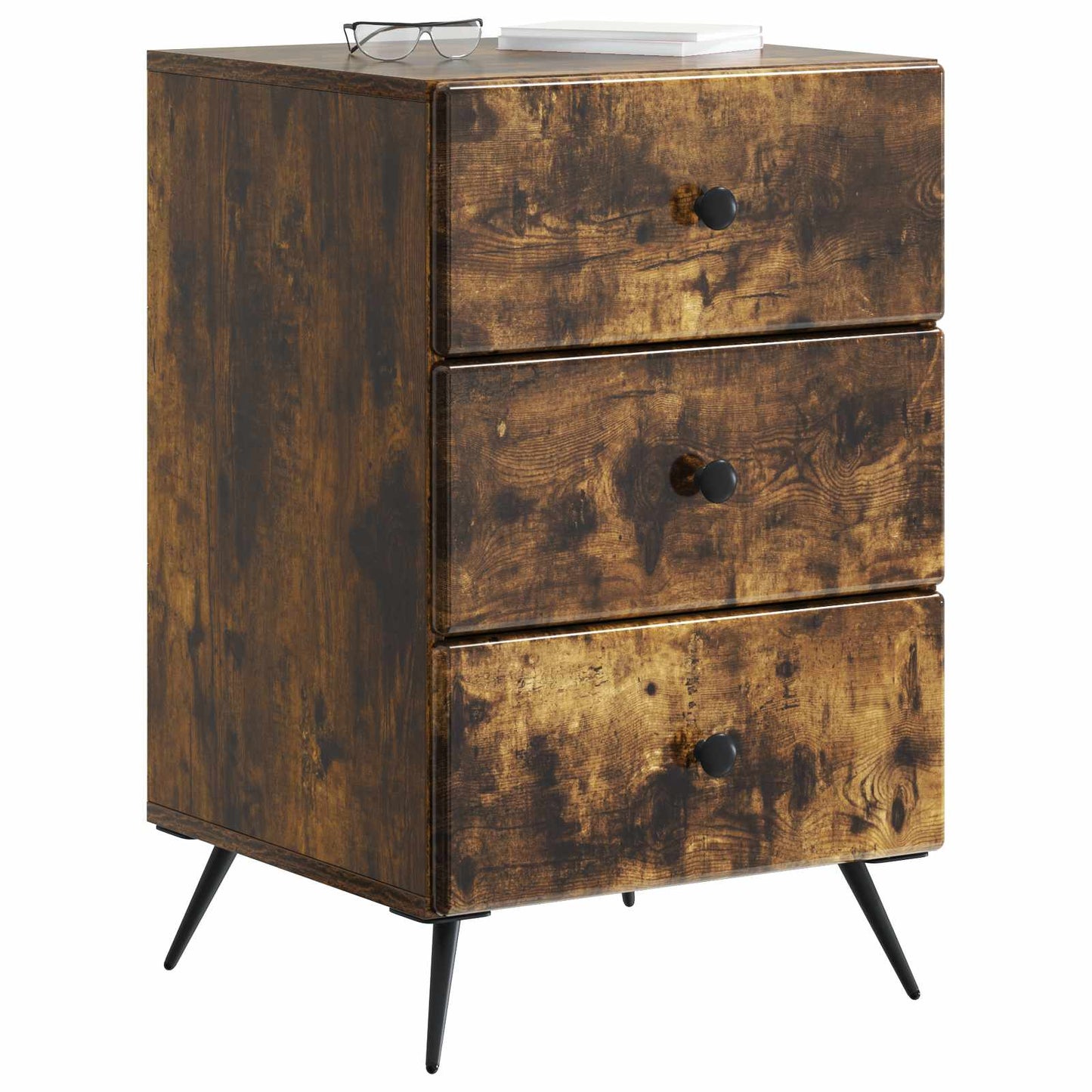 vidaXL Bedside Cabinet Smoked Oak 43 x 41 x 66.5 cm Engineered Wood