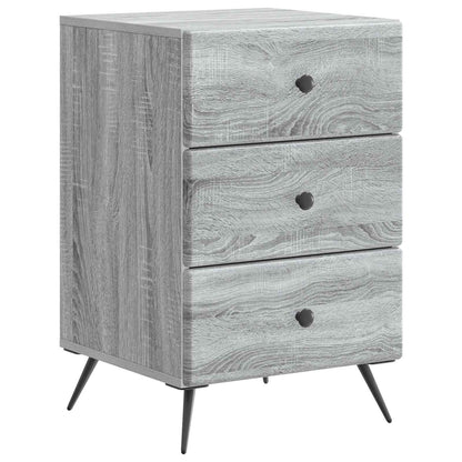 vidaXL Bedside Cabinet Grey Sonoma 43 x 41 x 66.5 cm Engineered Wood