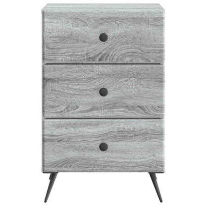 vidaXL Bedside Cabinet Grey Sonoma 43 x 41 x 66.5 cm Engineered Wood