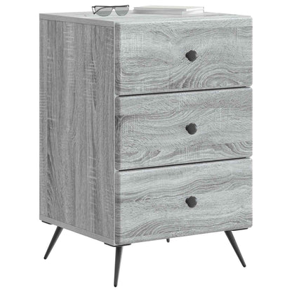 vidaXL Bedside Cabinet Grey Sonoma 43 x 41 x 66.5 cm Engineered Wood