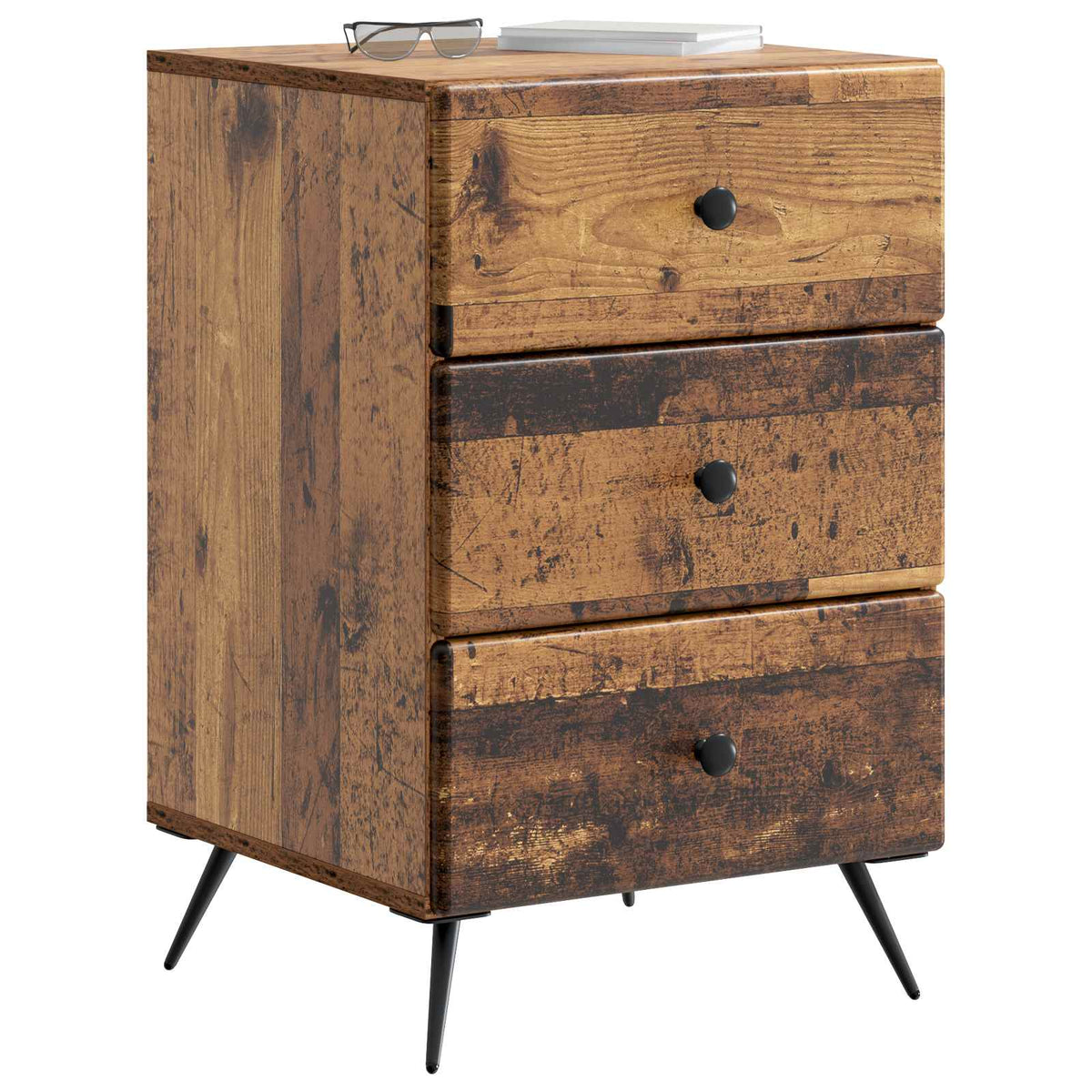 vidaXL Bedside Cabinet Old Wood 43 x 41 x 66.5 cm Engineered Wood