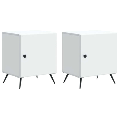 vidaXL Bedside Cabinet 2 pcs White 43 x 34.5 x 50 cm Engineered Wood