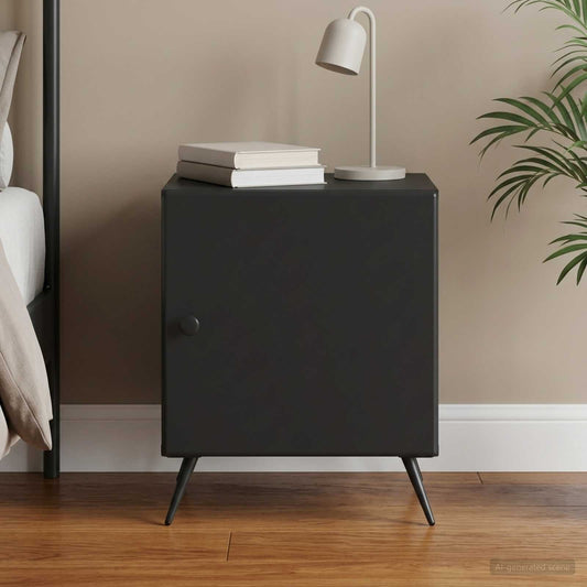 vidaXL Bedside Cabinet Black 43 x 34.5 x 50 cm Engineered Wood