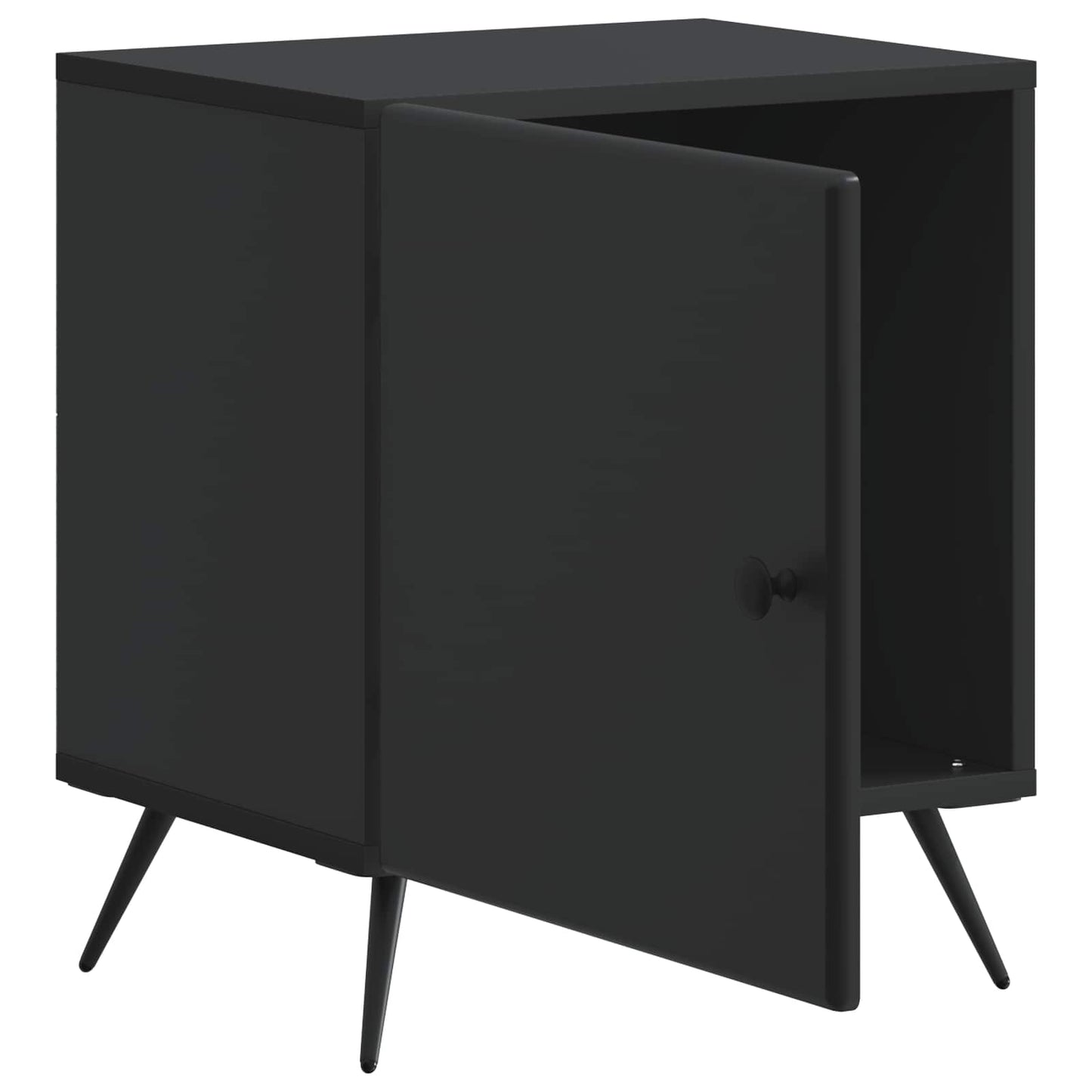 vidaXL Bedside Cabinet Black 43 x 34.5 x 50 cm Engineered Wood