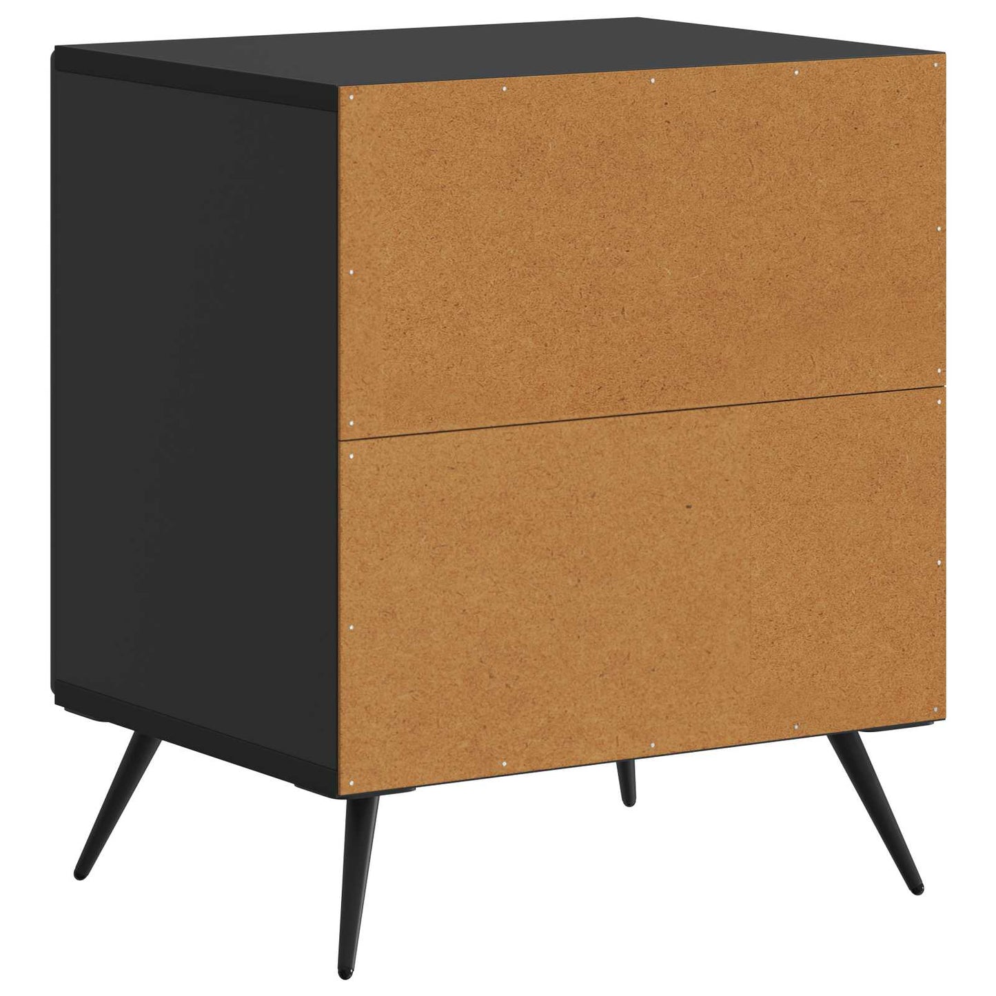 vidaXL Bedside Cabinet Black 43 x 34.5 x 50 cm Engineered Wood