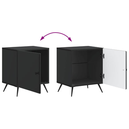 vidaXL Bedside Cabinet Black 43 x 34.5 x 50 cm Engineered Wood