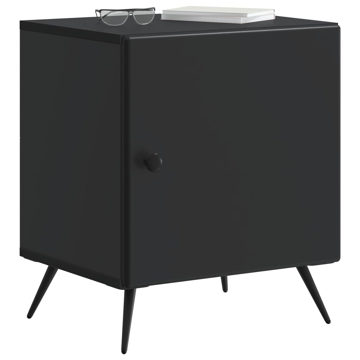 vidaXL Bedside Cabinet Black 43 x 34.5 x 50 cm Engineered Wood