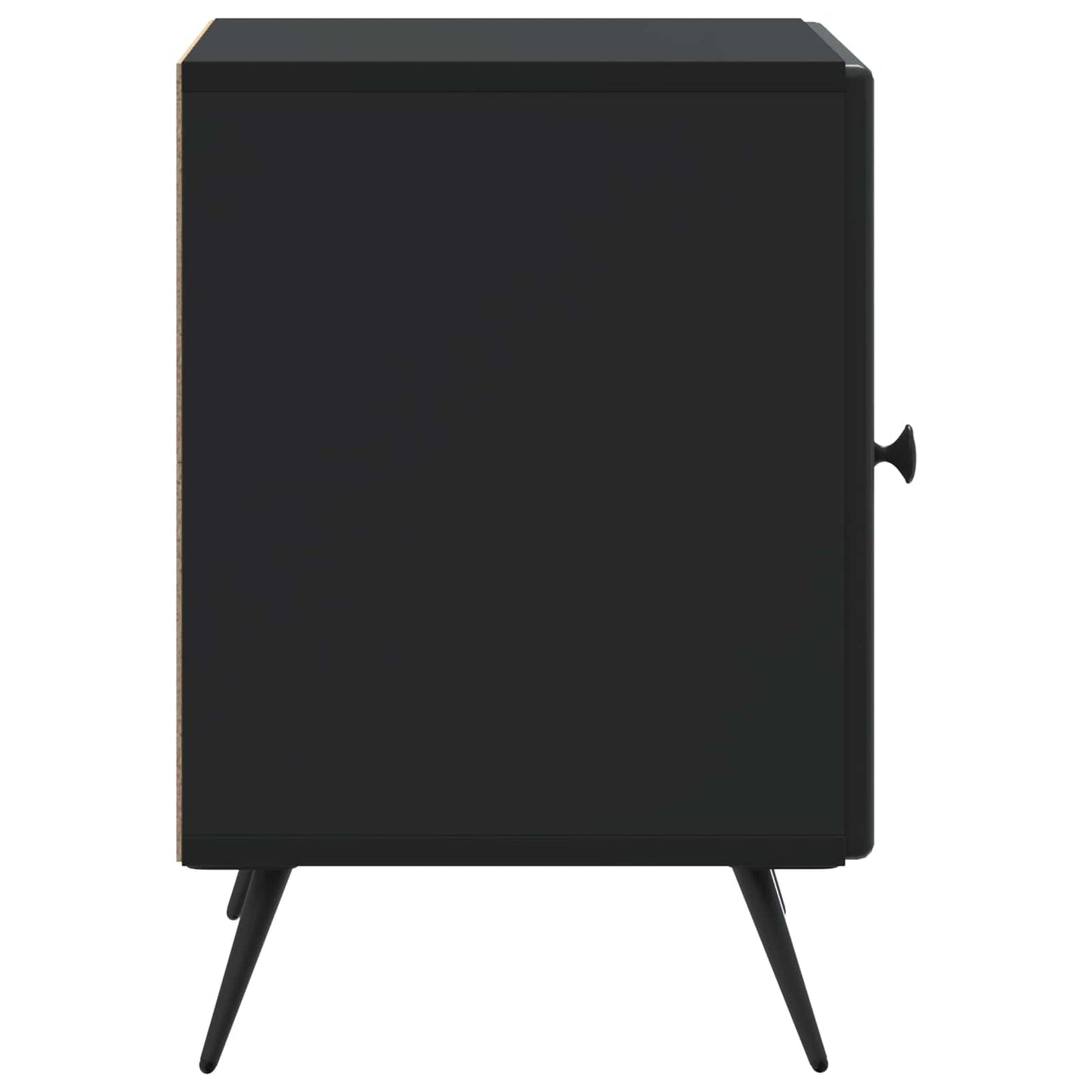vidaXL Bedside Cabinet Black 43 x 34.5 x 50 cm Engineered Wood