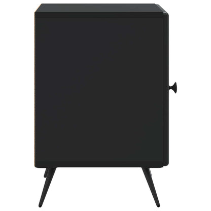vidaXL Bedside Cabinet Black 43 x 34.5 x 50 cm Engineered Wood